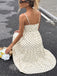 Beige 40er Kleid mit Polka-Dots und Schleife