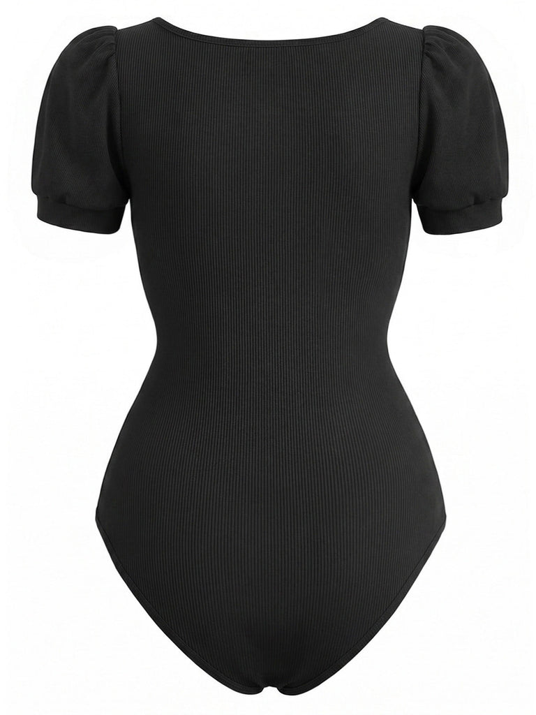 [Pre-Sale] Black 1950s Square Neck Two Piece Set 4