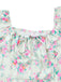 Grünes 50er Kleid mit Streublumen und Puffärmel