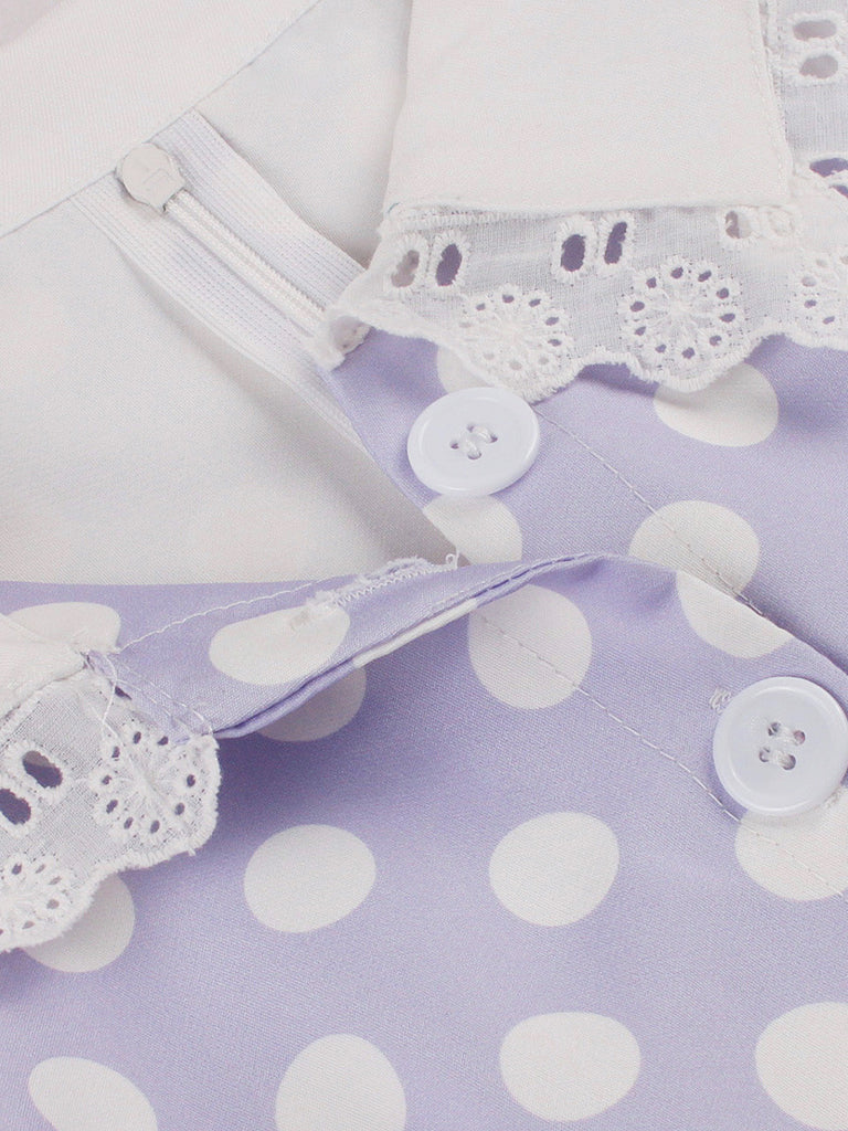 1950s Polka Dot Lace Vintage Dress 3