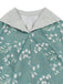 Grünes & Graues 50er Kleid mit V-Ausschnitt und Blumen