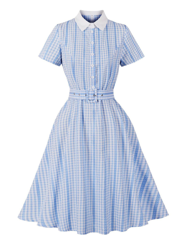 50er Swingkleid mit Streifen und Karo