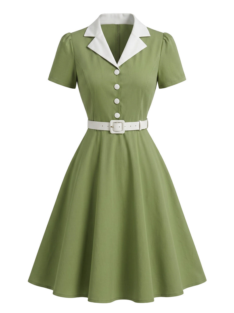 1950s Patchwork Vintage Classic Dress 5