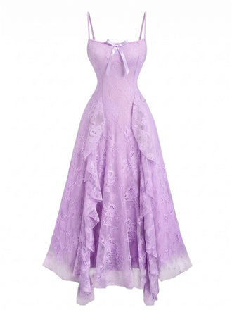 50er Kleid mit Spaghettiträger und Blumen