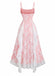 50er Kleid mit Spaghettiträger und Blumen