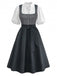 Grünes 50er 3PCS Kleid mit Polka-Dots und Schürze