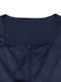 Dunkelblaues 50er Jacquard-Kleid mit Eckiger Ausschnitt und Samt