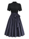 Schwarzes 50er Kleid mit Blumen