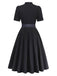 Schwarzes 50er Kleid mit Blumen