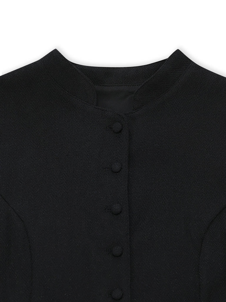 Schwarzes 50er Kleid mit Blumen