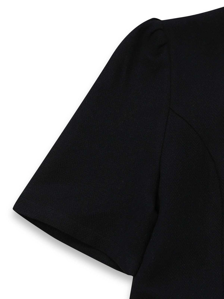 Schwarzes 50er Kleid mit Blumen