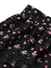 Schwarzer 50er Stufenrock mit Streublumen und Spitze