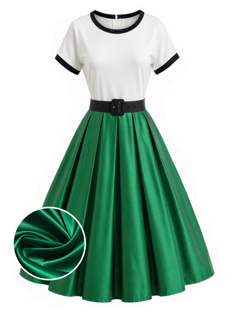 Grünes & Weisses 50er Rockabilly Kleid