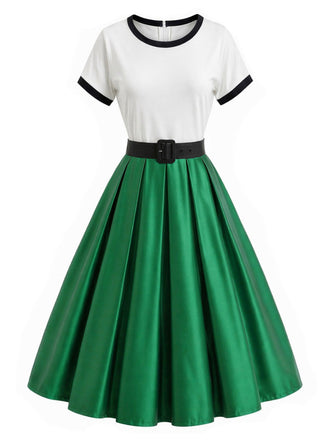 Grünes & Weisses 50er Rockabilly Kleid