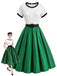 [Vorverkauf] 50er Rockabilly-Kleid aus Satin mit Plissee-Detail