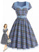 40er Kleid mit Herzausschnitt und Patchwork