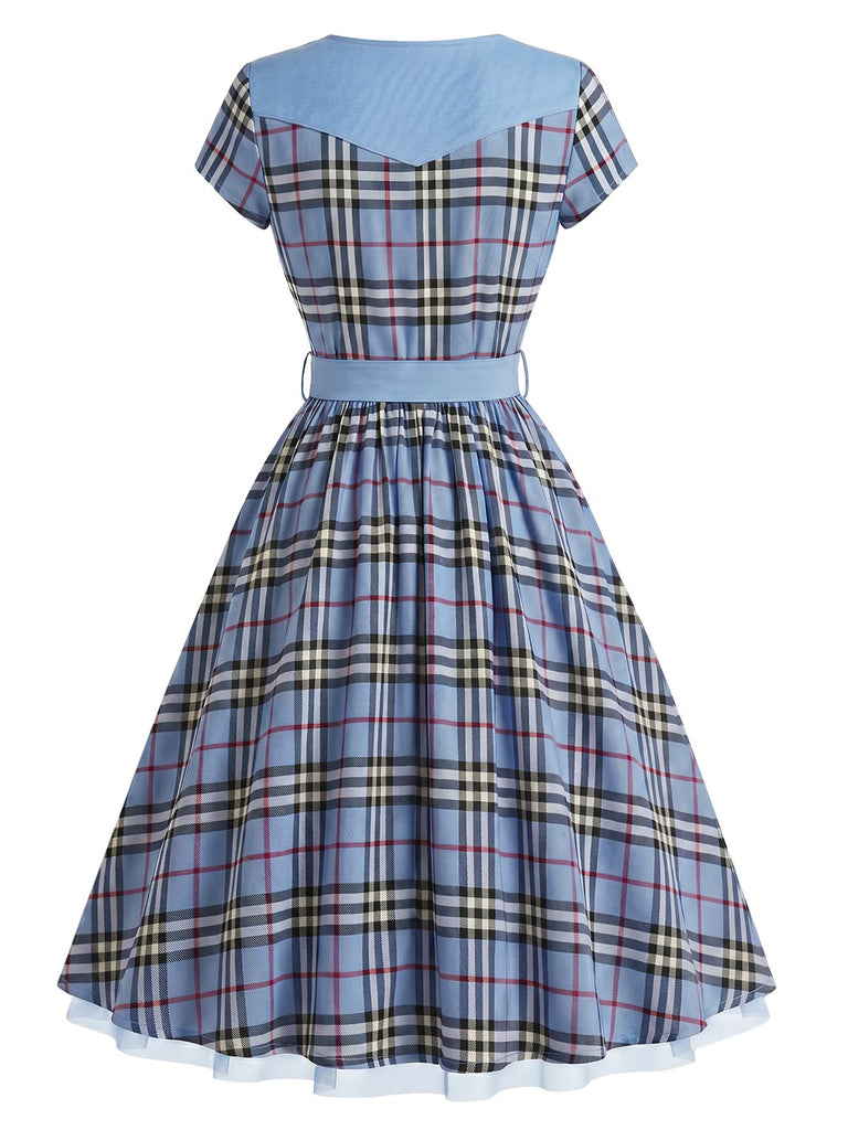 40er Kleid mit Herzausschnitt und Patchwork