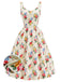 Cremefarbenes 40er 2PCS Kleid mit Blumen