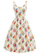 Cremefarbenes 40er 2PCS Kleid mit Blumen