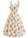 Cremefarbenes 40er 2PCS Kleid mit Blumen