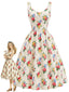 [Vorverkauf] 40er Kleid mit Blumenprint und Herz-Ausschnitt