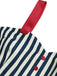 Blauer & Roter 50er Romper mit Farbblock und Streifen