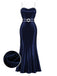 Blaues 30er Slipkleid mit maritimem Besatz