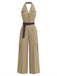 40er Jumpsuit mit V-Ausschnitt und Neckholder