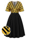Goldenes 50er Kleid mit Streifen