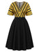 Goldenes 50er Kleid mit Streifen