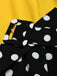 Gelbes & Schwarzes 50er Kleid mit Polka-Dots und Rüschen