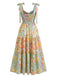 30er Maxikleid mit Blumen und Bindeträgern