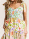 30er Maxikleid mit Blumen und Bindeträgern
