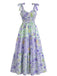 30er Maxikleid mit Blumen und Bindeträgern