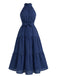 30er Swing-Midikleid mit Polka-Dots und Neckholder