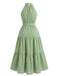 30er Swing-Midikleid mit Polka-Dots und Neckholder