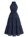 30er Midikleid mit Polka-Dots und Neckholder