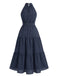 30er Midikleid mit Polka-Dots und Neckholder