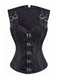 Schwarzes 70er Ärmelloses Jacquard-Top mit Bindung