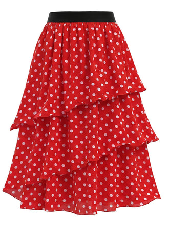 [Pre-Sale] Flame Scarlet 1940s Polka Dot Ruffle Skirt 2