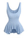 Hellblaues 70er Tanktop mit Trägern