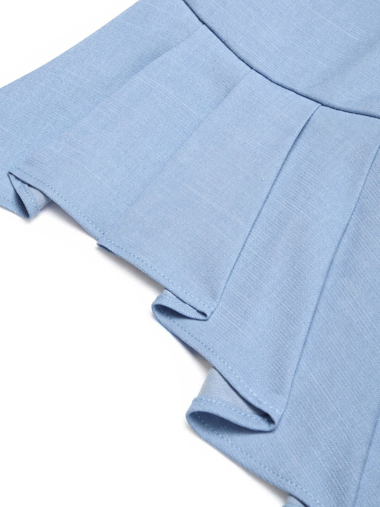70er 2PCS Top & Minirock mit Plissee