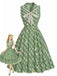 Grünes 40er Swingkleid mit Schleife und Gingham