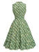 Grünes 40er Swingkleid mit Schleife und Gingham