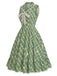 Grünes 40er Swingkleid mit Schleife und Gingham