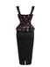 Schwarzes & Rosa 60er Reizwäsche mit Blumen und Peplum