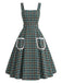 Grünes 50er Kleid mit Karo und Spitze
