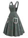 Weißes & Grünes 50er Kleid mit Karo und Spitze