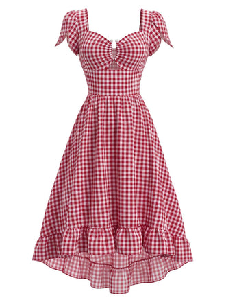 [Pre-Sale] Rw 1940s Plaid Ruffle Vintage Dress 2
