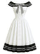 Schwarz-Weisses 50er Kleid mit Carmen-Ausschnitt
